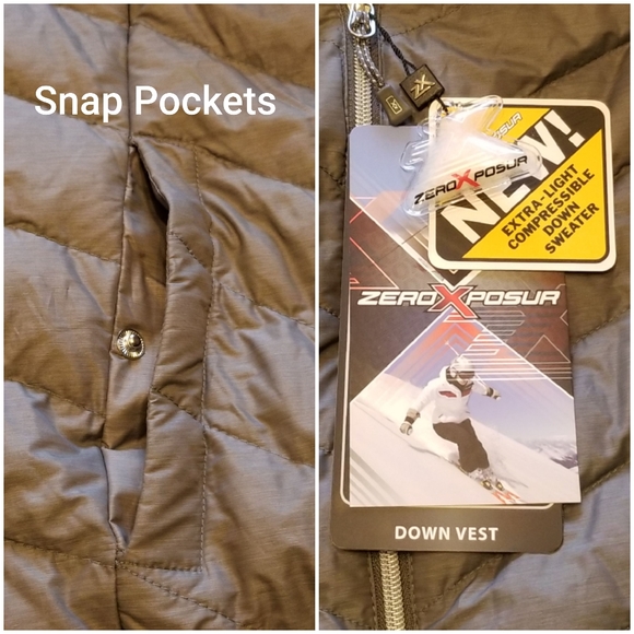 🆕️ ZeroXposur Women's Large Grey Down Vest 20379 - Picture 5 of 8